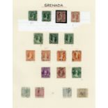 Grenada Postmarks and Cancellations Carriacou "F" A collection of double-circle datestamps on album