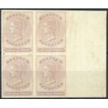 1857 (Oct.) - 64 No Watermark, Glazed Paper, Half Penny Imperforate, White Paper Light pinkish lila