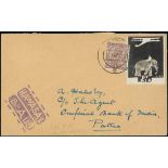 India 1926 (2 Jan.) envelope to Patna, bearing 1a. with photographic Aeroplane of Elephant vignett