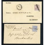 Grenada Postmarks and Cancellations Maritime Mail Paquebot: 1895 (12 July) commercial envelope from