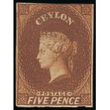 Ceylon 1857-59 5d. chestnut, fresh bright colour, shaved to good margins, part original gum