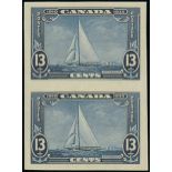 Canada 1935 Silver Jubilee set of five imperforate plate proofs in horizontal or vertical (3c., 10