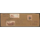 China 1941 (22 Oct.) long brown envelope registered to Argentina, with typewritten "AIR MAIL to Ho