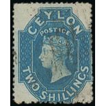 1861-64 Watermark Star Issue Clean-cut and Intermediate perf 14 to 15½ 2/- dull blue, clean-cut per