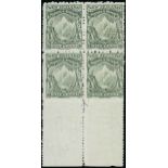 New Zealand Mount Cook Half Penny 1901 Thin, Hard "Basted Mills" Paper, Perforation 11x14 Green blo