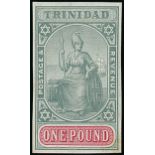 Trinidad 1896-1900 ½d. (7) imperforate colour trials in the issued colours of the ½d. to 1/-, and