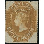 1861-64 Watermark Star Issue Rough perf 14 to 15½ 8d. yellow-brown, unused without gum, good colour
