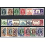 India 1937-40 3p. to 25r. set of eighteen; trivial gum bends as often, otherwise very fine. S.G. 2