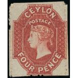 1861-64 Watermark Star Issue Rough perf 14 to 15½ 4d. rose-red and 4d. deep rose-red, both unused w