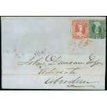 Grenada Postmarks and Cancellations Sauteurs (St. Patrick's) "C" 1862 (23 Jan.) front and flap to S