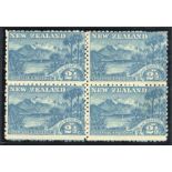 New Zealand 1898-1907 Pictorial Issue 1899-1903, No Watermark 2½d. blue "wakatipu" block of four wi