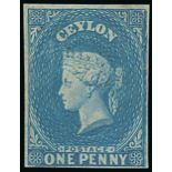 1857-59 White Paper, Watermark Star, Imperforate Issued Stamps 1d. blue with close to good margins,