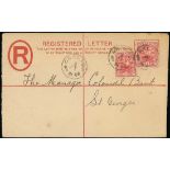 Grenada Postmarks and Cancellations Gouyave (St. John's) "A" 1906 (31 May) K.E.VII 2d. registered e