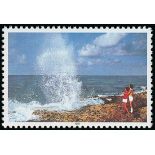 Cayman Islands 1991 30c. Blowholes, variety silver (inscription and face value) omitted,