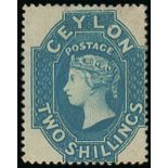 1861-64 Watermark Star Issue Clean-cut and Intermediate perf 14 to 15½ 2/- dull blue, clean-cut per