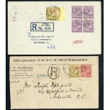 Antigua 1921-29 selection of envelopes (17, all registered) mostly to the U.K. or U.S.A,