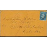 1857-59 White Paper, Watermark Star, Imperforate Covers 5d. rate to India 1859 (7 Nov.) envelope to