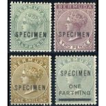 Bermuda 1883-1904 ½d. dull green, 2d. aniline purple, 1/- yellow-brown and 1901 ¼d. on 1/- dull gr