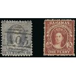 Bahamas 1862 no watermark, perf. 11½ to 12, 6d. lavender-grey, clearly cancelled "A05", sound, and