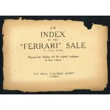 Collections and Ranges Philatelic Literature Auction Catalogues An Index to The 'Ferrari' Sale in t