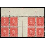 Australia 1937-49 Definitive Issue, Perf. 15x14 or 14x15 2d. scarlet top centre plate number "12" g