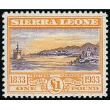 Sierra Leone 1933 Wilberforce set, mint or unmounted mint;