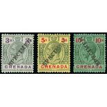 Grenada 1921-33 Watermark Script CA 1929 (c.) ½d. to 10/- 'set' of sixteen handstamped "specimen" t