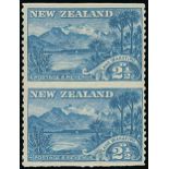 New Zealand 1898-1907 Pictorial Issue 1899-1903, No Watermark 2½d. blue "wakatipu" vertical pair, v