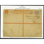 Grenada Postmarks and Cancellations Grenville (St. Andrew's) "D" 1898 (29 Jan.) registered envelope