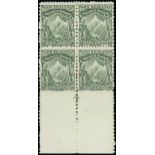 New Zealand Mount Cook Half Penny 1901 Thick, Soft, "Pirie" Paper with Vertical Mesh, Perforation 1
