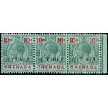 Grenada 1913-22 Watermark Multiple Crown CA ½d. to 10/- set of ten overprinted "specimen",