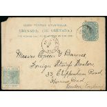 Grenada Postal Stationery Post Cards 1d. card to London,