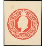 Grenada Postal Stationery Registered Envelopes 1902 die proof of the head and value vignette