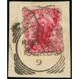 New Zealand Official "Reefton" Provisional 1d. on piece with manuscript "Official" in red,