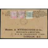 Grenada Postmarks and Cancellations Gouyave, (St. John's) "A" 1898 (3 Mar.) printed commercial enve