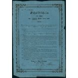 Casino-Gesellschaft zu St.Wendel. Schuldschein 10 Thaler Preus. Cour., St. Wendel, 4.1859 blau, #24
