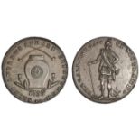 Scotland. Lothian. Edinburgh. Mule Halfpenny, 1796 -- Spence's Highlander /E. Campbell, snuff shop.