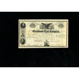 Greenwood Land Company of Baltimore (Maryland) 1855. Office in Philadelphia. 34 shares. No.54. Eagl