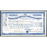 Edison Ore Milling Company (New York) 1881. 50 shares. No.1185. All blue. Small eagle at the bottom
