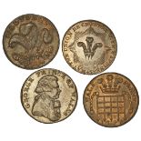 Great Britain. Middlesex. National Series. Prince of Wales Halfpennies, nd and 1794. Bust of the Pr