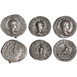 Roman Imperial. Elagabalus (218-222). Pair of Antoninianii, Rome, 219. 4.61 and 5.23 gms. Radiant,
