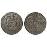 Ireland. James II (1685-1691). Civil War. "Gunmoney" Crown, 1690. King astride horse left, rev. Cro