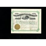Lake Superior Iron & Chemical Company (Michigan) 1907. 2000 shares. No.146. Green, gold seal. The C