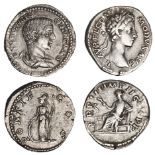 Roman Imperial Pair of AR Denarii. Commodus (177-192) Struck 179. 3.41 gms. Laureate head right, re