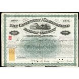 Group of Twenty Cincinnati & Springfield Railway Bonds 1871. Green. Three imprinted revenue stamps.