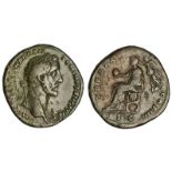 Roman Imperial. Antoninus Pius (138-161). AE Sestertius, struck 152. Laureate head right, rev Pius