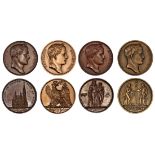 France. Quartet of Napoleonic Bronze Medals by Andrieu: Propagation of Vaccination, 1804. 40mm. Lau