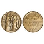 France. VIII Olympiad, Paris 1924. Participation Medal. Bronze. 55mm. By Raoul Bénard. Victory plac