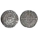 England. House of Lancaster. Henry V (1413-1422). Groat, mm pierced cross. 3.66 gms. Crowned facing