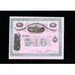 Vanderbilt Consolidated Mining Company (Colorado) 1882. $10. No.104. Green border, pink paper. Mine